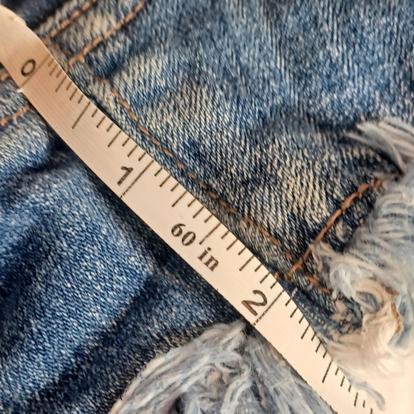 Kancan Raw Cut Off Women Jean Shorts High Waisted‎ Size 25 Double Button Fly - Picture 7 of 9